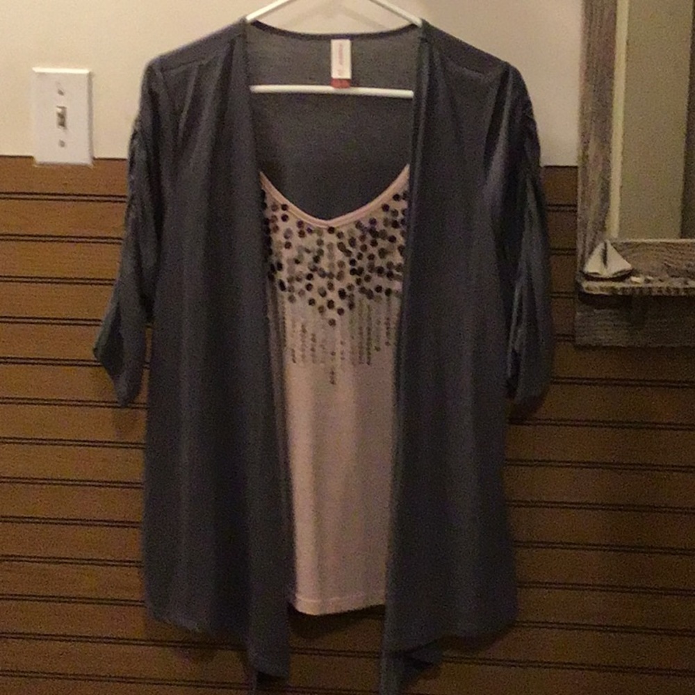 A No a boundaries short sleeve sequin shirt